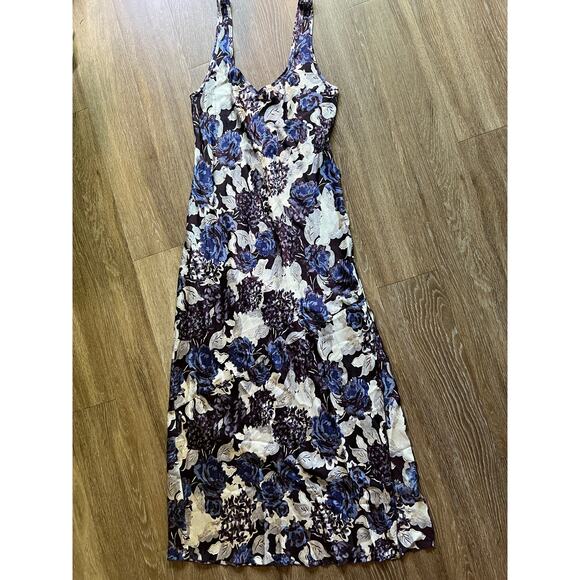 Free People Worth the Wait Floral Maxi Dress in Dark Night Combo large - Picture 2 of 13
